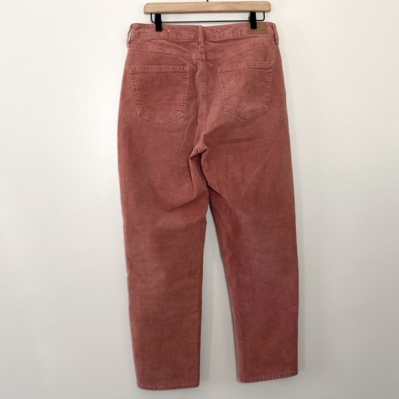 American Eagle Mom Straight Leg Pants Corduroy Super High Rise Mauve Size 12 - Picture 4 of 12